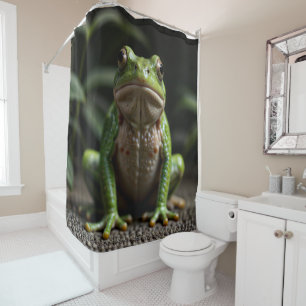 Grüner Frosch Duschvorhang