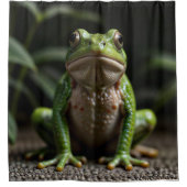 Grüner Frosch Duschvorhang (Vorderseite)
