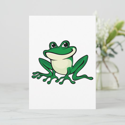 Grüner Frosch Einladung (Stehend Vorderseite)