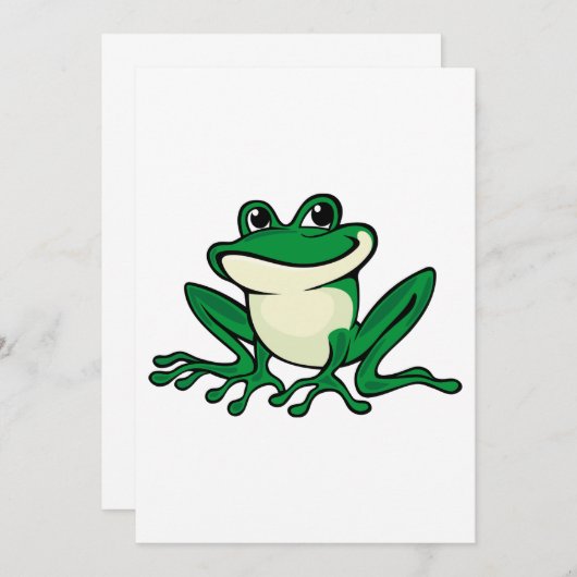 Grüner Frosch Einladung (Vorne/Hinten)
