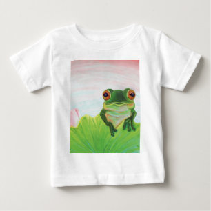 Grüner Frosch Entspannen im Teich Baby T-shirt