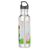 Grüner Frosch Entspannen im Teich Edelstahlflasche (Rückseite)