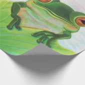 Grüner Frosch Entspannen im Teich Geschenkpapier (Ecke)
