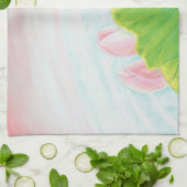 Grüner Frosch Entspannen im Teich Geschirrtuch (Gefaltet)