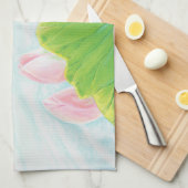 Grüner Frosch Entspannen im Teich Geschirrtuch (Viertel Falte)