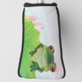 Grüner Frosch Entspannen im Teich Golf Headcover (Rotieren 90)