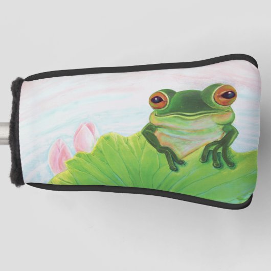 Grüner Frosch Entspannen im Teich Golf Headcover (Vorderseite)