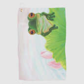 Grüner Frosch Entspannen im Teich Golfhandtuch (Vorderseite)