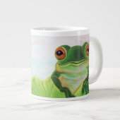 Grüner Frosch Entspannen im Teich Jumbo-Tasse (Vorderseite Rechts)