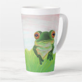 Grüner Frosch Entspannen im Teich Milchtasse (Rechte Ecke)