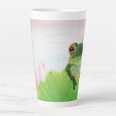 Grüner Frosch Entspannen im Teich Milchtasse (Vorderseite)