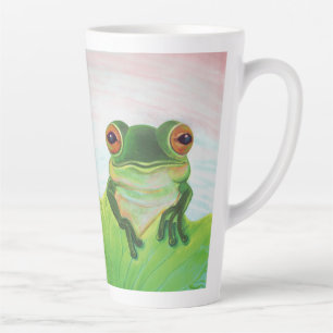 Grüner Frosch Entspannen im Teich Milchtasse