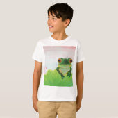 Grüner Frosch Entspannen im Teich T-Shirt (Vorne ganz)