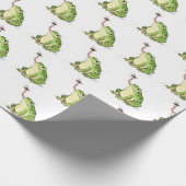Grüner Frosch fängt eine Fliege Geschenkpapier (Ecke)