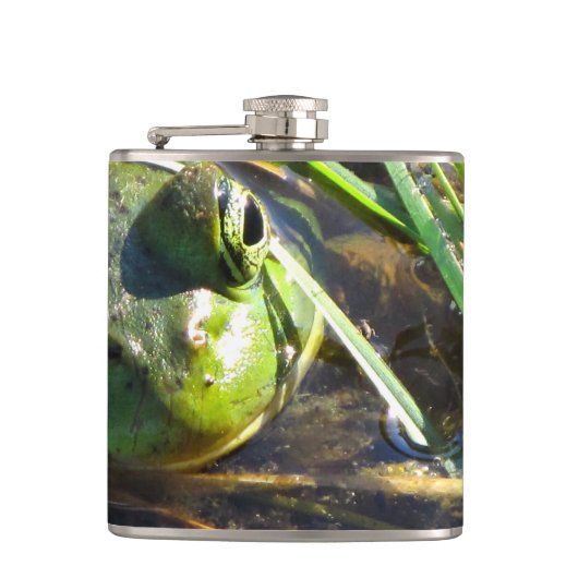 Grüner Frosch Flachmann (Vorderseite)