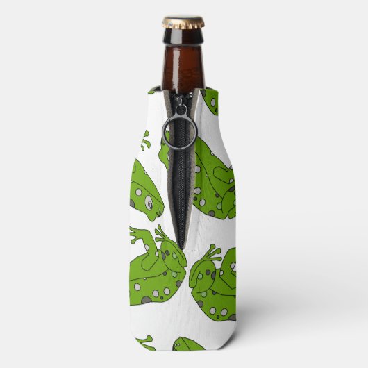 Grüner Frosch Flaschenkühler (Flasche Rückseite)