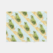 Grüner Frosch Fleecedecke (Vorderseite (Horizontal))