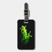 Grüner Frosch Gepäckanhänger (Vorderseite vertikal)