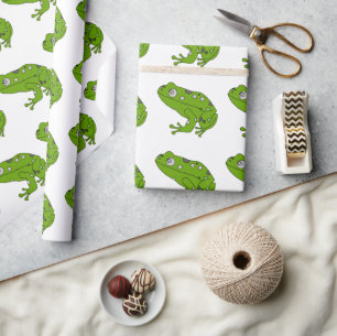Grüner Frosch Geschenkpapier