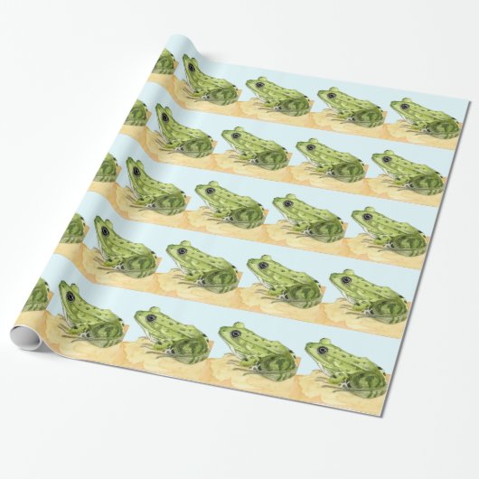 Grüner Frosch Geschenkpapier (Ungerollt)