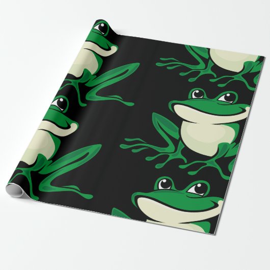 Grüner Frosch Geschenkpapier (Ungerollt)