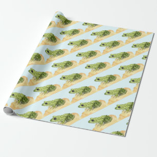 Grüner Frosch Geschenkpapier
