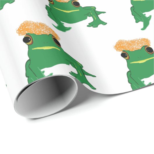 Grüner Frosch Geschenkpapier (Rolleneckpunkt)