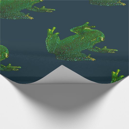 Grüner Frosch Geschenkpapier (Ecke)
