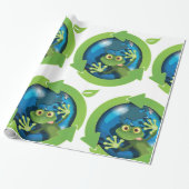 Grüner Frosch Geschenkpapier (Ungerollt)
