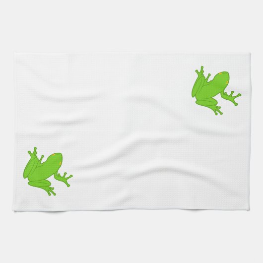 Grüner Frosch Geschirrtuch (Horizontal)