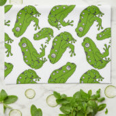 Grüner Frosch Geschirrtuch (Gefaltet)