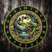 Grüner Frosch glänzt mit goldener Eleganz Dartscheibe