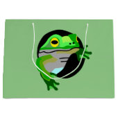 Grüner Frosch Große Geschenktüte (Vorderseite)