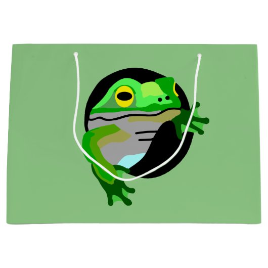 Grüner Frosch Große Geschenktüte (Vorderseite)