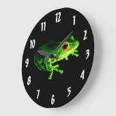 Grüner Frosch Große Wanduhr (Winkel)