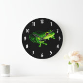 Grüner Frosch Große Wanduhr (Zuhause)
