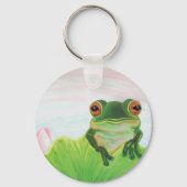Grüner Frosch hinter dem Schlüsselanhänger der Lil (Rückseite)