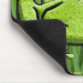 Grüner Frosch im Cartoon von Grastieren Mousepad (Ecke)