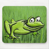 Grüner Frosch im Cartoon von Grastieren Mousepad (Vorne)