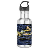 Grüner Frosch im Teich Edelstahlflasche (Vorderseite)