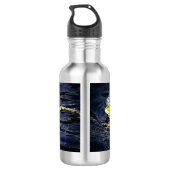 Grüner Frosch im Teich Edelstahlflasche (Rückseite)