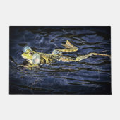 Grüner Frosch im Teich Fußmatte (Vorderseite)