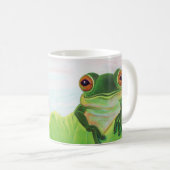Grüner Frosch im Teich Kaffeetasse (VorderseiteRechts)