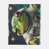 Grüner Frosch im Weltraum Fleecedecke (Vorderseite)