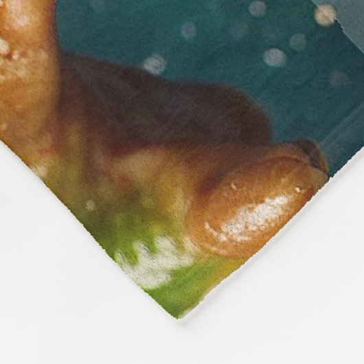 Grüner Frosch im Weltraum Fleecedecke (Ecke)