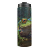 Grüner Frosch in einem Teich Thermosbecher (Vorderseite)