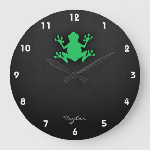 Grüner Frosch Kelly Große Wanduhr