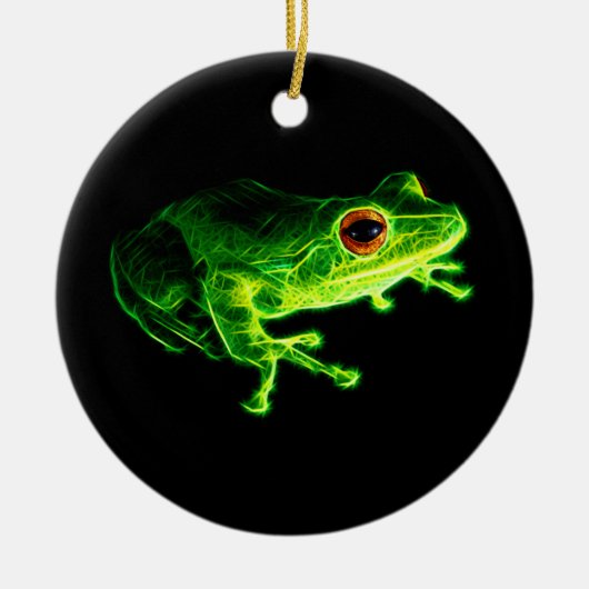 Grüner Frosch Keramikornament (Vorne)