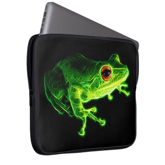 Grüner Frosch Laptopschutzhülle (Vorne Rechts)