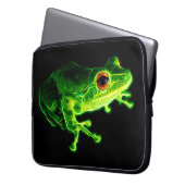 Grüner Frosch Laptopschutzhülle (Vorderseite Links)